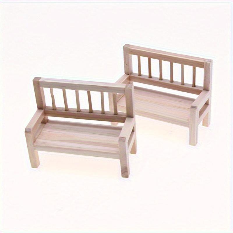 1/12 Scale Miniature Wooden Backrest Chair Model Ornament - DIY Miniature Photography Props- Seasonal Decor - Perfect Gift