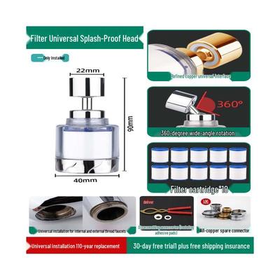 360-Degree Swivel Faucet Aerator with Filter