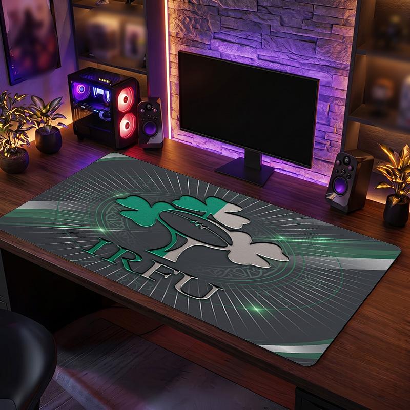 Irland Rugby Muster Mauspade Anti?Rutschfeste Gummi-Schreibtischunterlage Für Gaming Arbeiten Desktop-Dekoration