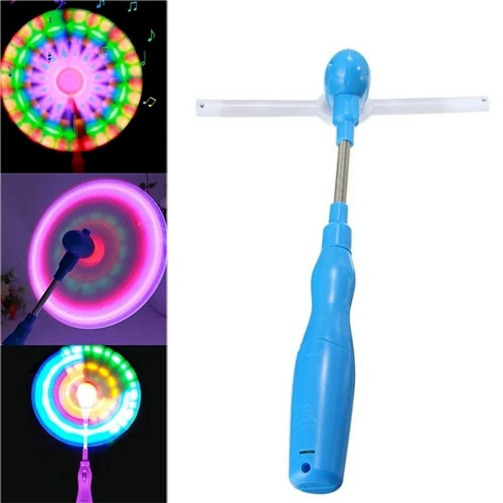 Glow LED Music Windmill Spinner Mini Handheld Light Up Windmill Toy  Indoor