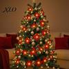 Winter Wedding Floral Backdrop Christmas Poinsettia Garland with Light, 78/118 Inch Lighted Artificial Flower Party Atmosphere Lighting String
