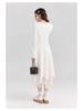 Pure White Lace Long Dress for Women - Versatile Inner Wear, Perfect for Pairing with Coats in Autumn and Winter 2025
