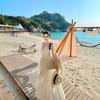 Seaside Vacation White Bohemian Suspender Long Dress Skinny Big Swing Deep V-Neck Fairy Wind Beach Dress Female