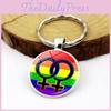 Chaveiro Lgbtq Arco-Íris Presente Criativo para Casal Estilo Moderno Liga de Zinco Argola de Chave Decoração de Bolsa Xswx4626-1