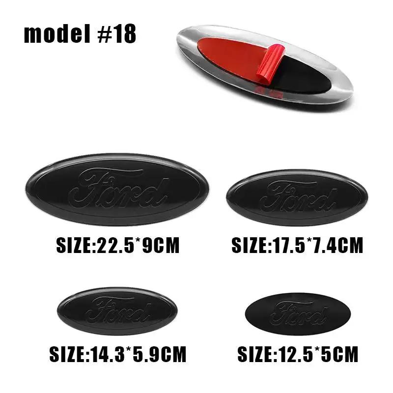 SWNR6 1pcs Car Front Head Hood Bonnet Logo Rear Trunk Badge Sticker For Ford Mondeo Focus Fusion MK2 MK4 F150 F250 Emblem Styling