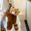 Mochila de Pelúcia Panda Vermelho Boneca de Pelúcia Fofa Mulheres Transversal de Pele Bolsa de Ombro Macia para Acampamento Viagem Festa Presente de Aniversário Feminino