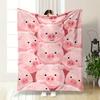 The Pattern Features Cartoon Pig Faces with Pink Cheeks and Rounded Noses. for All Seasons Blanket Lunch Break Throw Gift