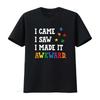 Mens I Came Saw Made It Awkward Autism Awareness Puzzle T Shirt Black 4X Large Vintage Washed Graphic Homme Fashion Soft