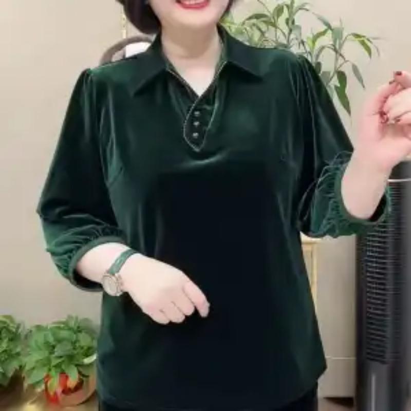 Fashionable Middle-aged and Elderly Mothers Wear Fat Enlarged New Loose Top for Women