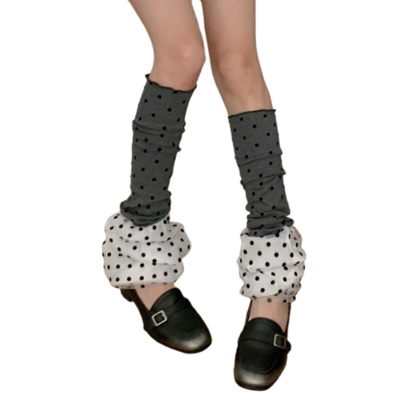 Acrylic Leg warmer Inspired polkas Dot Pattern Winter Essential For Fashionable Outfits