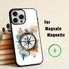 Vintage Nautical Compass  Phone Case For iPhone17,16,15,14,13,12,11 Plus,Pro Magnetic with Magsafe Wireless Charging