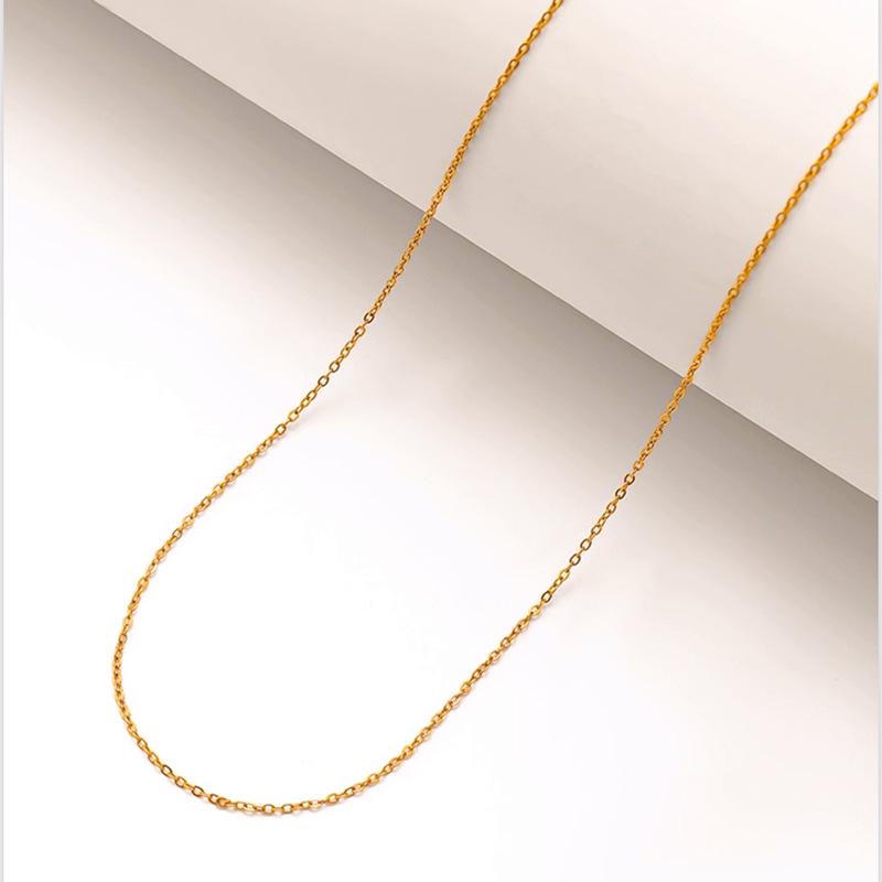 Collana per clavicola in acciaio inossidabile placcato oro, senza pendente, inossidabile, finitura oro 18 carati