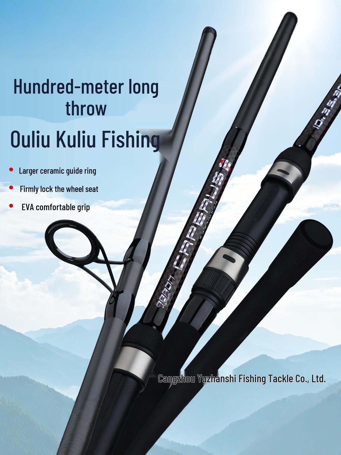 Carbon Ole Long-Casting Rod: 100m, Stiff, Strong Waist, Three-Section Design for Big Fish 3.0 meters чёрный