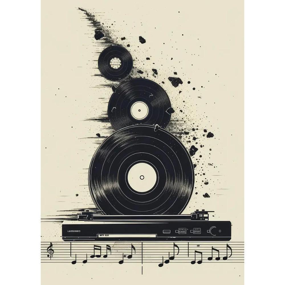1pcs Frameless Jazz Club Black Cat Piano Vinyl Poster Retro Canvas Painting Printing Nordic Wall Picture Living Room Home Decor