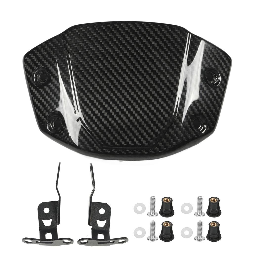 Motorcycle Front Windshield Windscreen Glossy Carbon Fiber Airflow Wind Deflector Shield Protector