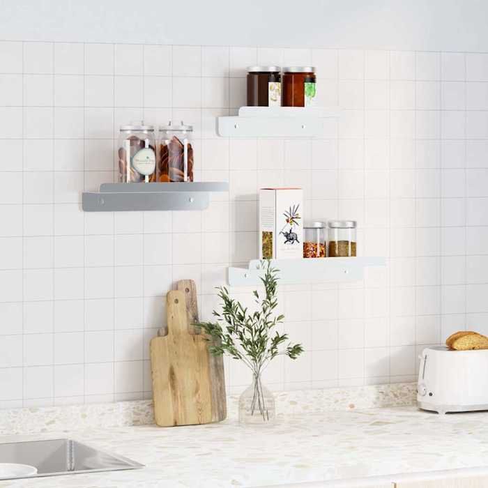 VidaXL Wall Shelves 3 Pcs Silver Stainless Steel, Floating Shelf, Wall Display Shelf, Shelf Board, 30270