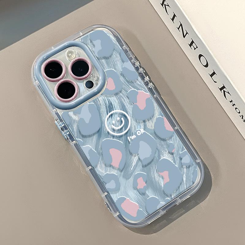 Pinke Liebe Leopardenmuster für IPhone16pro Handyhülle für Apple 15pro Creme Federgarn 15 Ultradünn Xs/x
