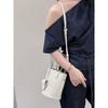 Fashion sheepskin draw strip braided hand-held bucket bag women's bag 2025 new versatile casual shoulder bag crossbody bag