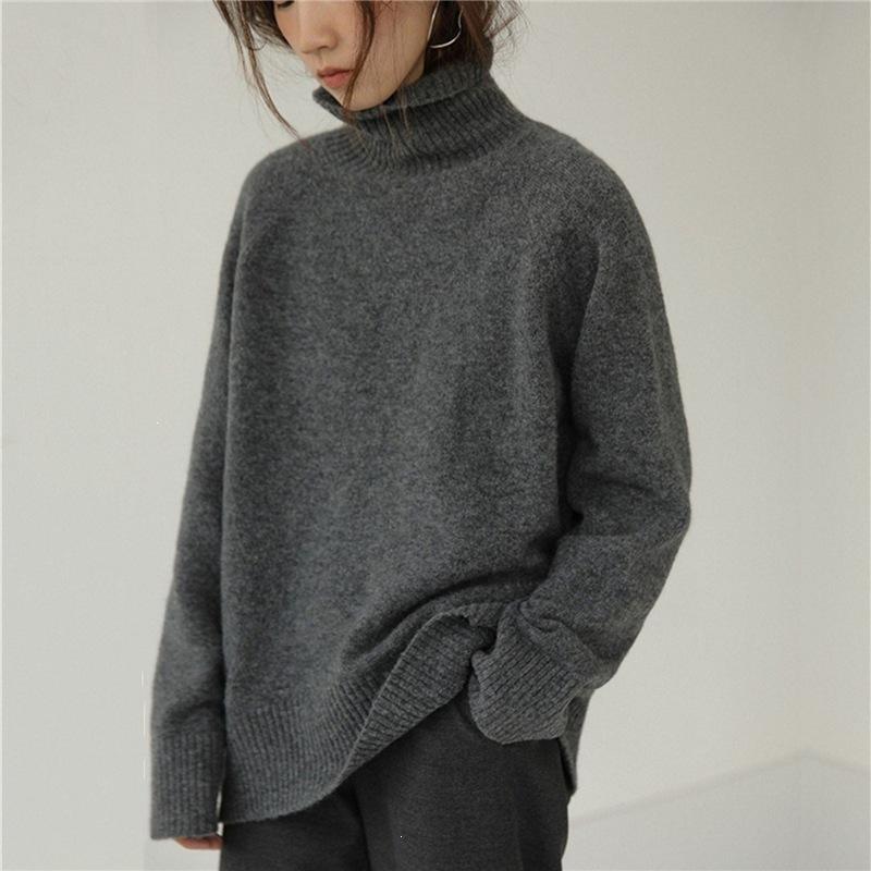 Women's High-End Solid Color Knit Turtleneck Sweater - Autumn/Winter Casual Slim Fit Top.
