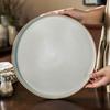 Round Plate Ceramic Steak Plate Large Plate Household Plate Vegetable Plate Western Plate Pasta Plate Simple Tableware Plate