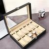 6-Slot And 12-Slot Watch Jewelry Boxes, Dustproof PU Leather Lining,Travel Watch Display Case, Watch Storage Box, Watch Showcase