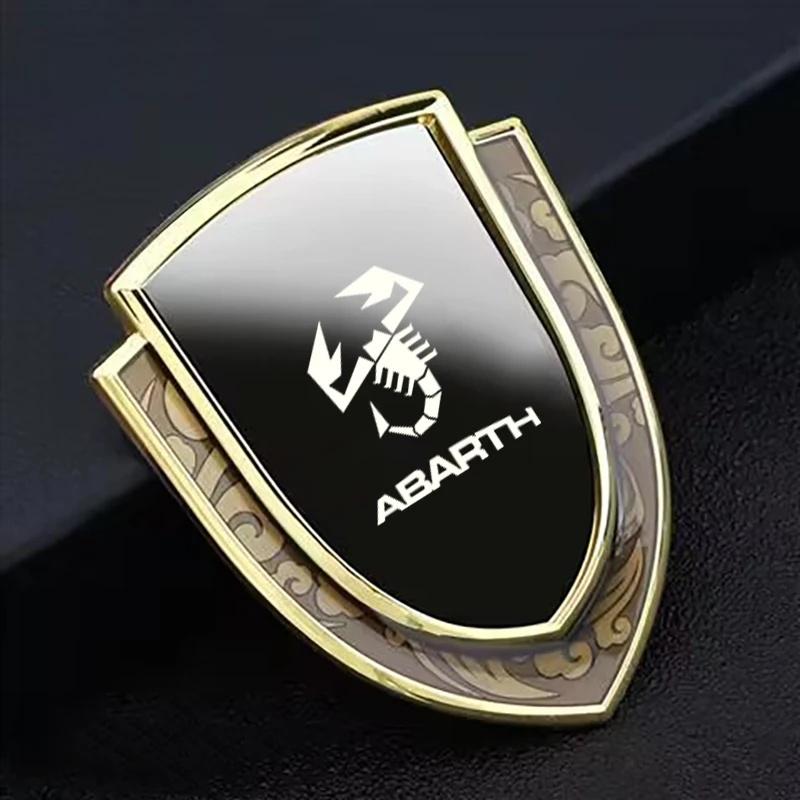 Abarth Emblem Aufkleber für Fiat 500, 3D Metallschild Skorpion Abzeichen, Passend für Fiat 500 Abarth 595 695, Auto Außen Zubehör