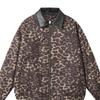 Unisex Retro Leopard Print Spliced Leather Jacket - Trendy, Loose-Fit Streetwear