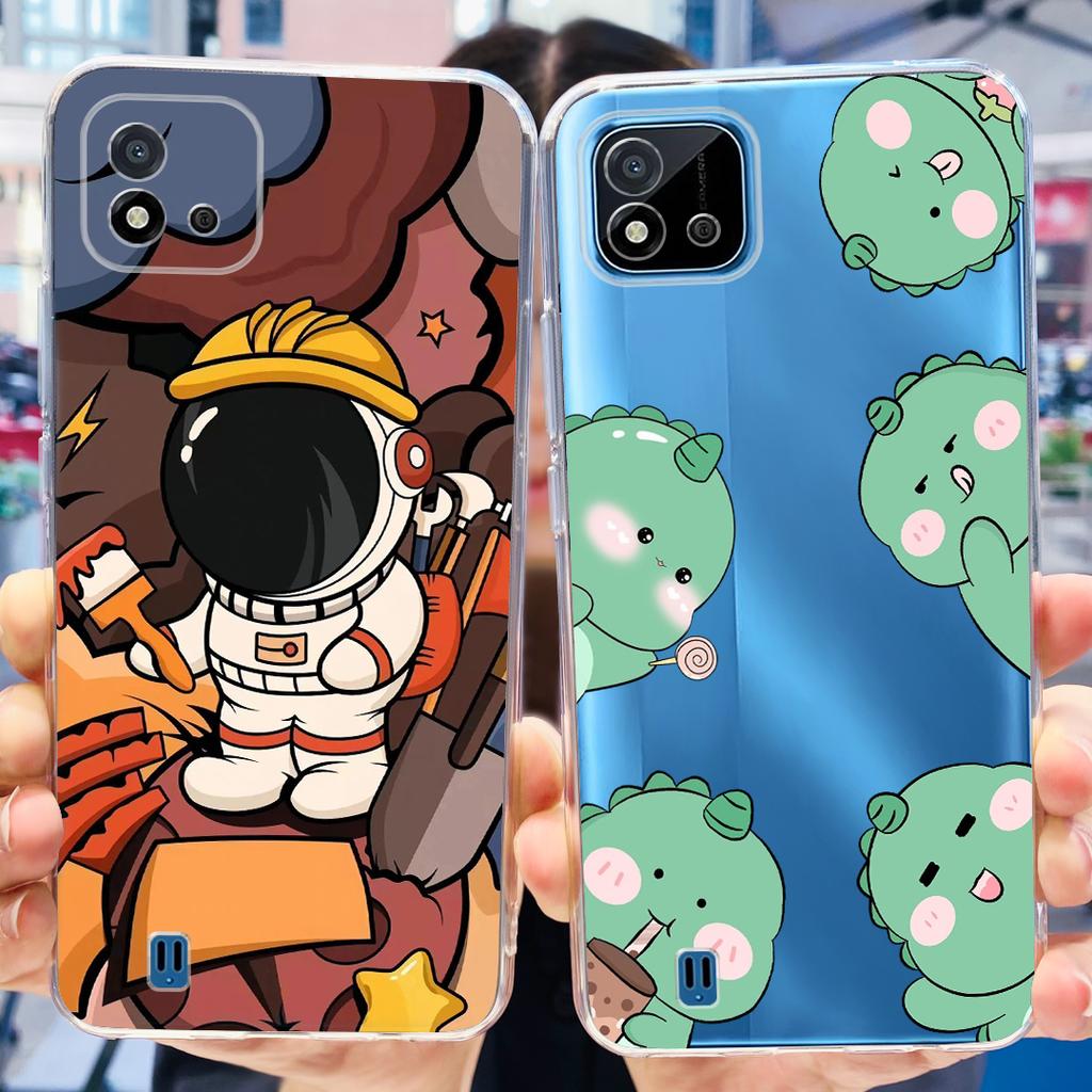 For Realme C11 2021 Case Cute Dinosaur Astronaurt Cover Soft Silicone Phone Case For Realme C11 2020 RealmeC11 2021 Fundas Coque