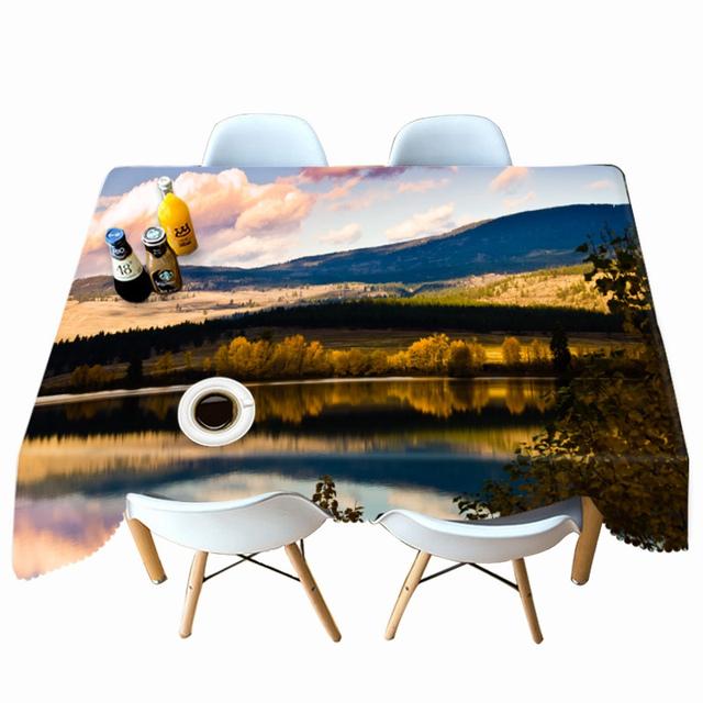 Wellen Strand Sonnenuntergang Druck Verdickt Baumwolle Tischdecke Für Hochzeit Picknick Party Rechteckig Rund Tischabdeckung