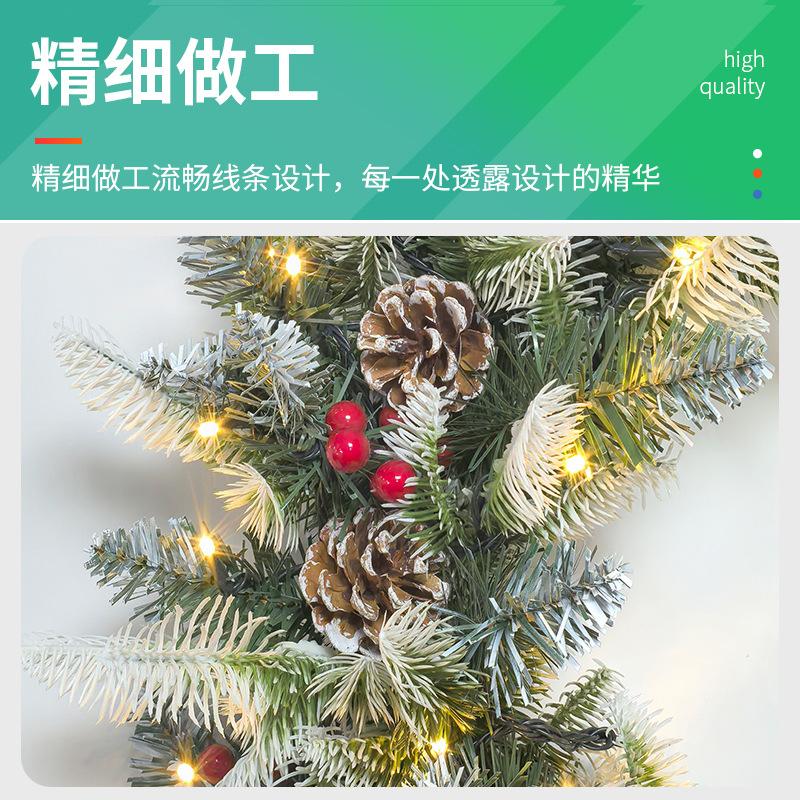 Christmas wreath pendant wall decoration props Christmas decorations flocking Christmas wreath rattan ring wall decoration red fruit