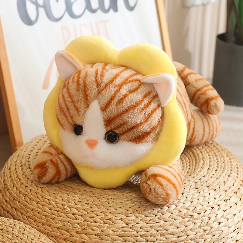 Kawaii Cat Plush Toys Lovely Kitty Turn To Flower Bread Toast Taiyaki Lion Dolls Stuffed Soft Pillow Great Birthday Gift