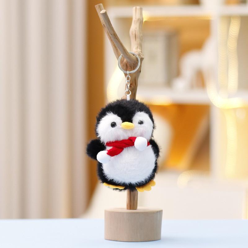 Plush Penguin Scarf Toy Keychain Bag Pendant Doll Decorations Cartoon Gifts