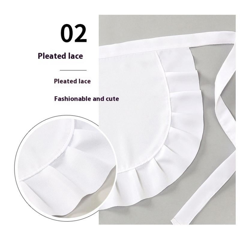 1Pcs Waitress Maid Cosplay Waist Apron Half Apron Costume Cooking Aprons For Kitchen