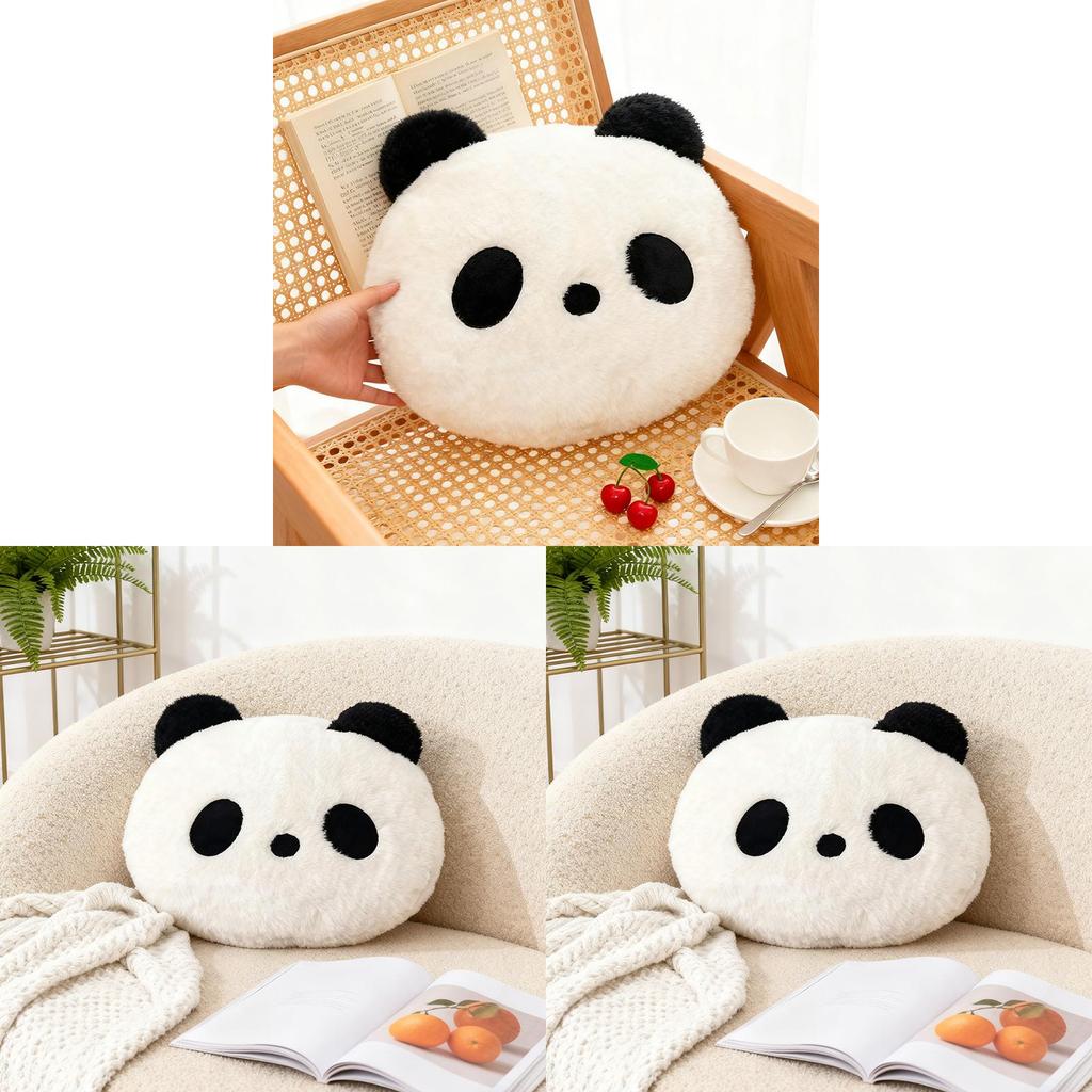Süßes Panda-Plüschkissen für Sofa-Dekoration mit weichem Kunstfell für Wohnzimmer-Komfort