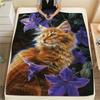 1Pc Cartoon Print Flannel Blanket, High Quality Comfortable for All Seasons, Home Decor, Warmth and Comfort, Perfect for Christmas Birthday Gift
