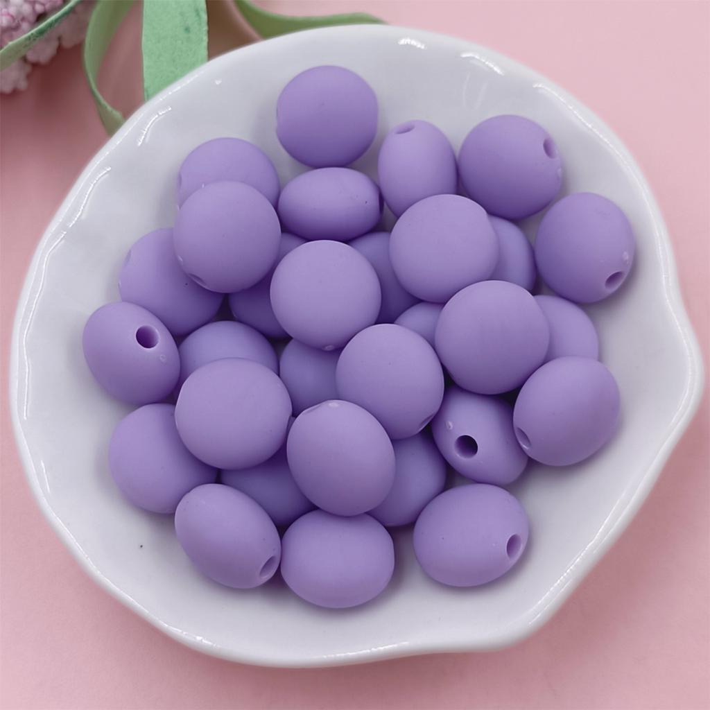 Hanmade Necklace Bracelet Flat Round Beads Jewelry Accessories Rubber Fashion Beaded Material Solid Color 30pcs DIY 12mm Handmade