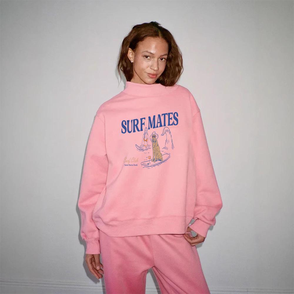 Women's European Long-Sleeve High-Neck Casual Sweatshirt