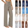 Women's Fashionable Loose Elastic Waist Wide-leg Trousers