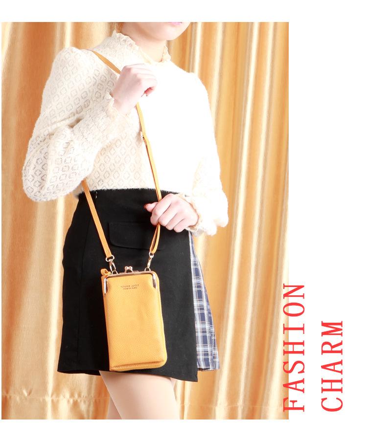 2025 Women's Korean Style Lychee Grain Large Capacity Crossbody Phone Bag & Wallet.
