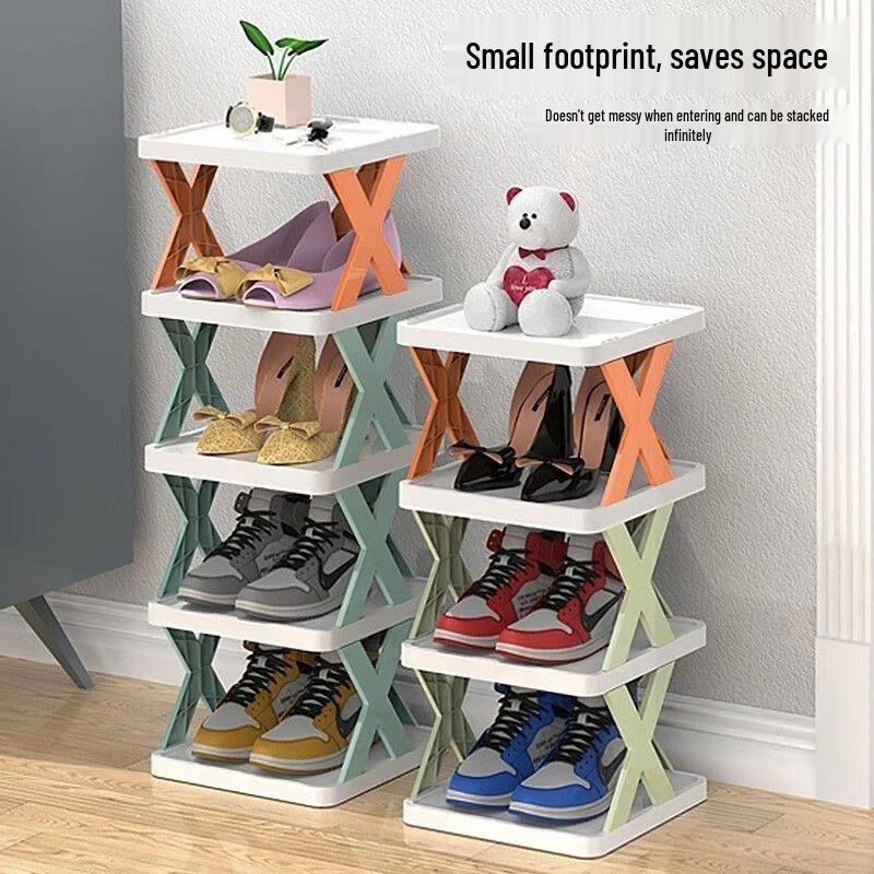 Nordic Plastic Folding Shoe Rack for Entryway or Bedroom