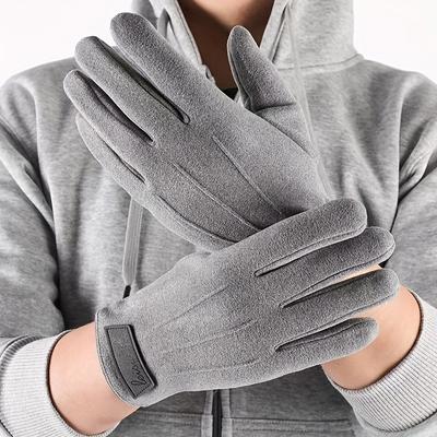 Men's Thermal Winter Gloves Cold Weather Fleece-Lined Full Finger Gloves for Cycling, Outdoor Travel & Daily Use Casual Style Gloves