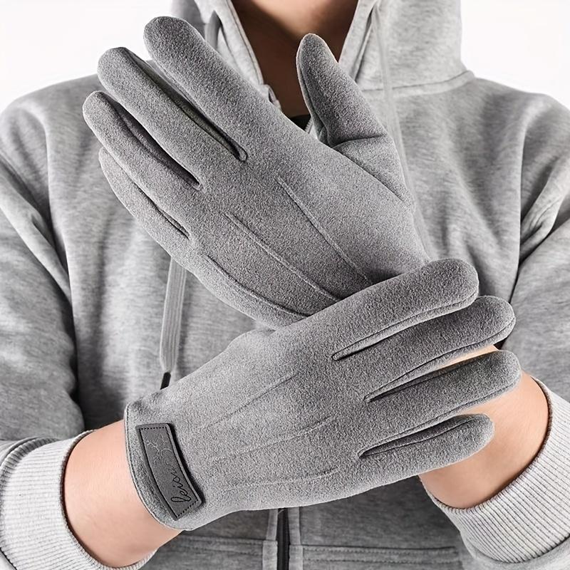 Pánské termální zimní rukavice do chladného počasí s fleecovou podšívkou, rukavice s plnými prsty pro cyklistiku, cestování v přírodě a každodenní použití, ležérní styl
