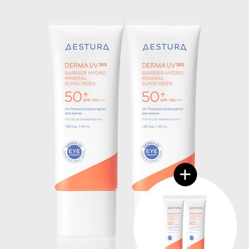 AESTURA Derma UV365 Barrier Moisture Mineral Sunscreen 40ml * 2 hydro mineral sunscreen duo
