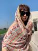 Summer Women Silk Scarf Sarong Beach Wrap Shawl Floral Print Sunscreen Bandana Hijab Mujer Bohemian Long Scarve Pareo Bufandas