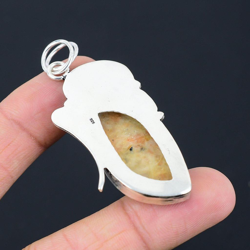 Wedding Gift For Her 925 Sterling Silver Natural Sunstone Gemstone Pendant