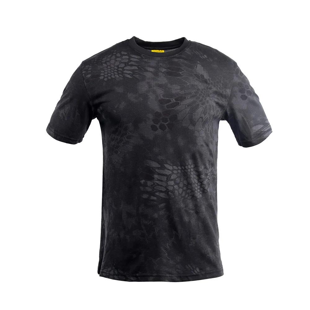 100% Baumwolle Taktisches T-Shirt Kurzarm Schnelltrocknend Jagdhemden Herren Camouflage Outdoor Sport Arbeit Training Airsoft Gefechtshemd