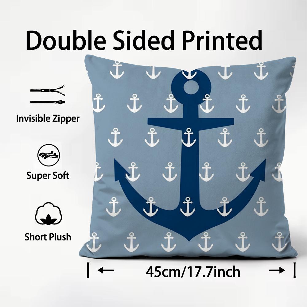 Popular Oocean Sailorer Cushion Cover Soft Washable Pillow Case Multi-Scene For Couch Bed Travel Office Use