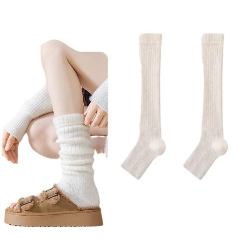 Ladies Spring and Autumn Fashion New Knitted Foot Stepping Calf Pile Socks