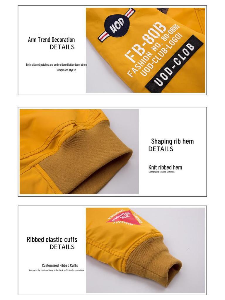 2019 Men's Outdoor Stand Collar Flight Jacket - Spring/Autumn Casual Loose Fit Top