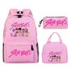 Kpop Peripheral Printing Student Schoolbag Fashionable Large Capacity Casual Backpack Three-Piece Set